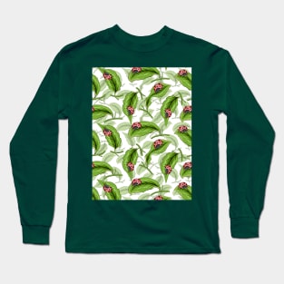 Ladybirds On Leaf Long Sleeve T-Shirt